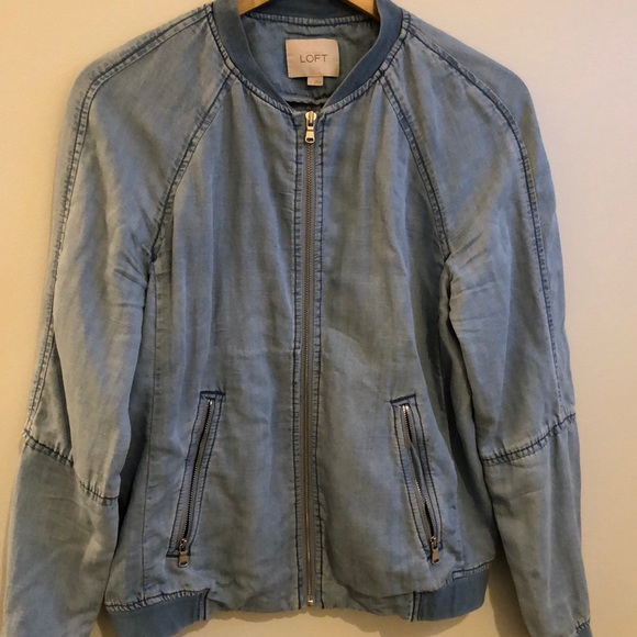 LOFT • lightweight moto chambray jacket - Picture 1 of 6